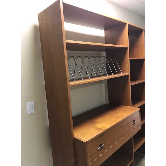 1970s Hans Wegner Mid-Century Modern Danish Teak Wall Unit For Sale - Image 5 of 11
