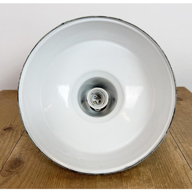 Industrial Grey Enamel Pendant Lamp from Thorlux, 1960s For Sale - Image 17 of 18