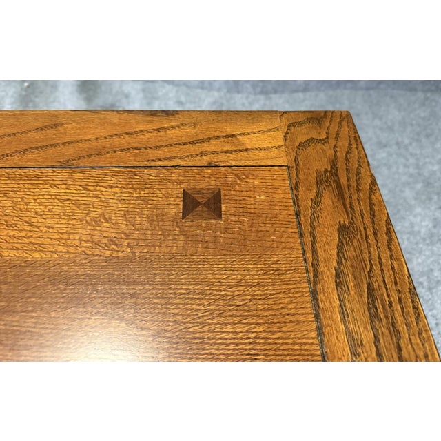 Late 20th Century Oak Mission Style Side Table For Sale - Image 10 of 11