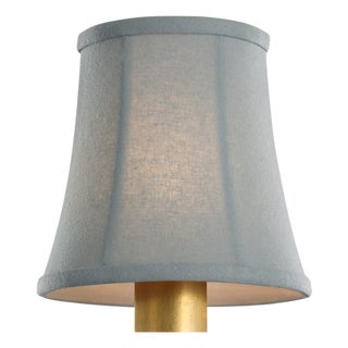 Visual Comfort Signature 4" Blue Linen Soft Empire Shade For Sale