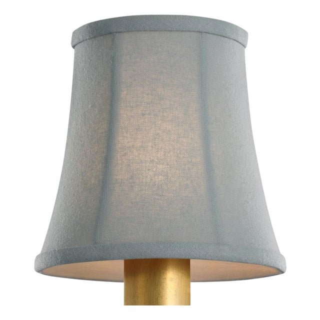 Visual Comfort Signature 4" Blue Linen Soft Empire Shade For Sale