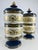 Mid-Century Vintage Cobalt Blue and Gold Italian Porcelain Jars With Lids. For Sale - Image 11 of 11