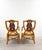 Set of 4 Coastal Palm Beach Style Bamboo and Mahogany Arm Chairs For Sale In Tampa - Image 6 of 16