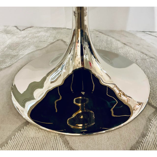 Mid-Century Modern Caracole Mid-Century Modern Inspired a Whisper of Gold Round Semper Tulip Dining Table For Sale - Image 3 of 4