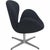 Arne Jacobsen Swan chair upholstered in black Hallingdal fabric, and with a brushed aluminium swivel base. The chair is...