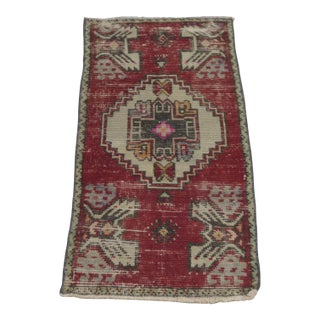 1970s Turkish Vintage Medallion Design Red Oushak Rug For Sale