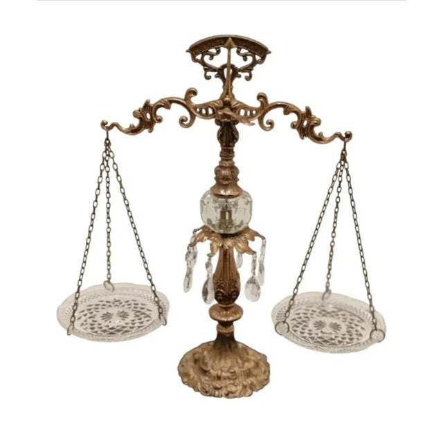 1960s Hollywood Regency Ornate French Style Decorative Balance Scale For Sale - Image 9 of 9