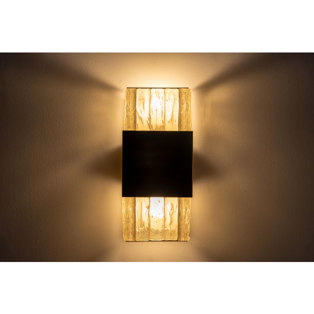 Metal Glass Wall Lights Sconces by Jean Perzel for Atelier Perzel, France, 1960s, Set of 2 For Sale - Image 7 of 9