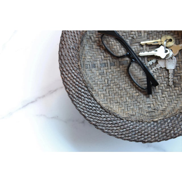 Mid-Century Modern Native American Primitive Round Basket Catchall For Sale - Image 3 of 5