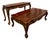 1990s Traditional French Provincial Style Inlaid Burl Wood Coffee & Sofa Table Set - 2 Pieces For Sale