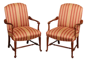 Fairfield Queen Anne Style Pair of Cherry Armchairs