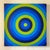 Textile Vintage Signed Op Art Concentric Circles Oil Painting For Sale - Image 7 of 13