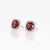 4.5cts Garnet Stud Earrings With Natural Diamond Halo: Solid 14k White Gold, 8mm For Sale - Image 4 of 6