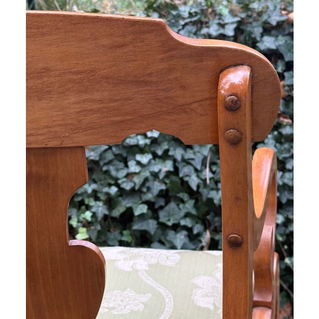 Mid 20th Century Empire Style Solid Maple Armchairs - A Pair For Sale - Image 12 of 12