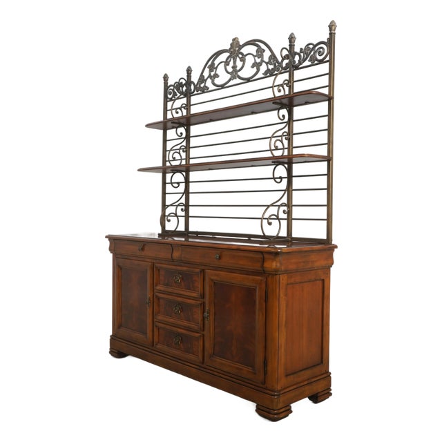 Drexel Heritage Country French Cherry & Burl Wood Buffet Server For Sale