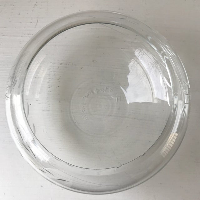 Signed Cone Flower Etched Clear Crystal Covered Candy Dish by Fitzgerald For Sale In Sacramento - Image 6 of 13