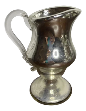 Antique Late 19th Century Mercury Glass Pitcher