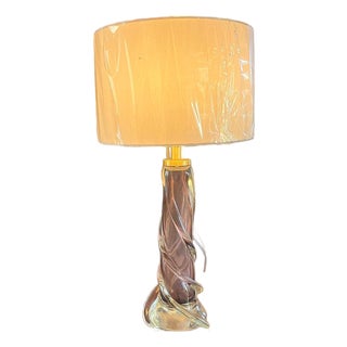 Mid-Century Modern Amethyst Glass Lamp For Sale
