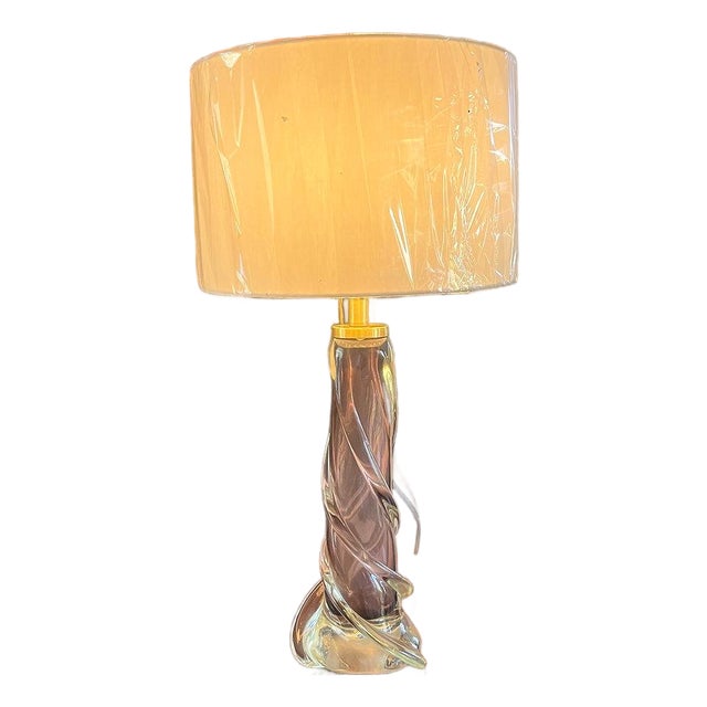 Mid-Century Modern Amethyst Glass Lamp For Sale