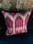 Pair of 20" Custom Pillows in Schumacher Bukhara Ikat Fuchsia, Pattern 176082 For Sale - Image 11 of 18
