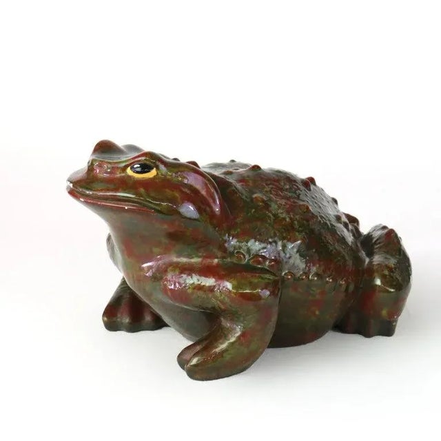 1930s Antique Majolica School Pottery Garden Toad Circa 1930 For Sale - Image 5 of 9
