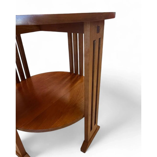 Stickley Furniture Round Mission Side Table For Sale - Image 10 of 12