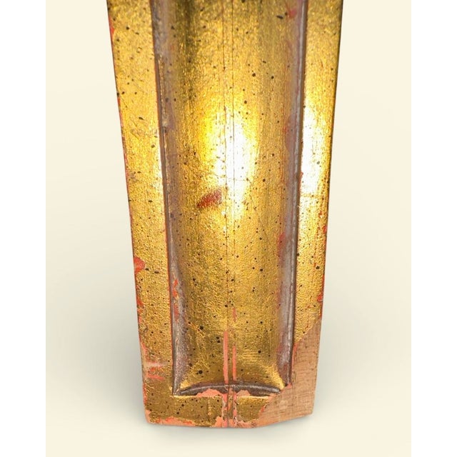 Vintage 1960s Gold Gilt Wood and Calacatta Marble Neoclassical Sled Coffee Table With Carved Fleur-De-Lis Design For Sale - Image 10 of 14