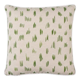 Schumacher x Studio Bon Meadow Button Pillow In Neutral For Sale