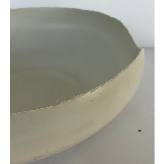Uttermost Revelation Modern Large Porcelain White Sand Bowl For Sale - Image 4 of 4