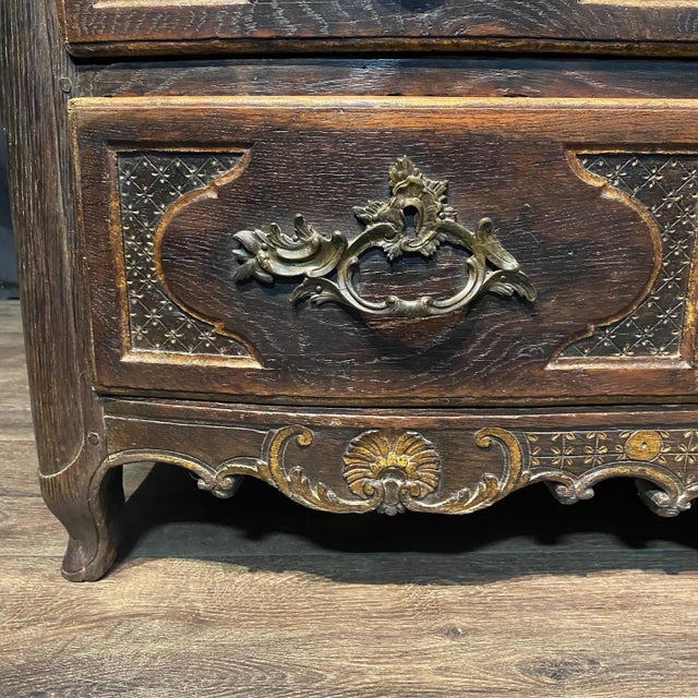 Early 19th Century Highly Carved French Oak Chest of Drawers For Sale - Image 10 of 15