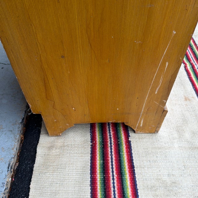 Farmhouse A Very Fine and Rare Lancaster County, Pa Mustard Yellow Grain Painted 1 Door Chimney Cupboard, Circa 1880's For Sale - Image 3 of 12