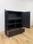 Wood Bobby Berk Modern Black Tallboy Cabinet, Beige Oval Cane Inlay MCM Style For Sale - Image 7 of 12