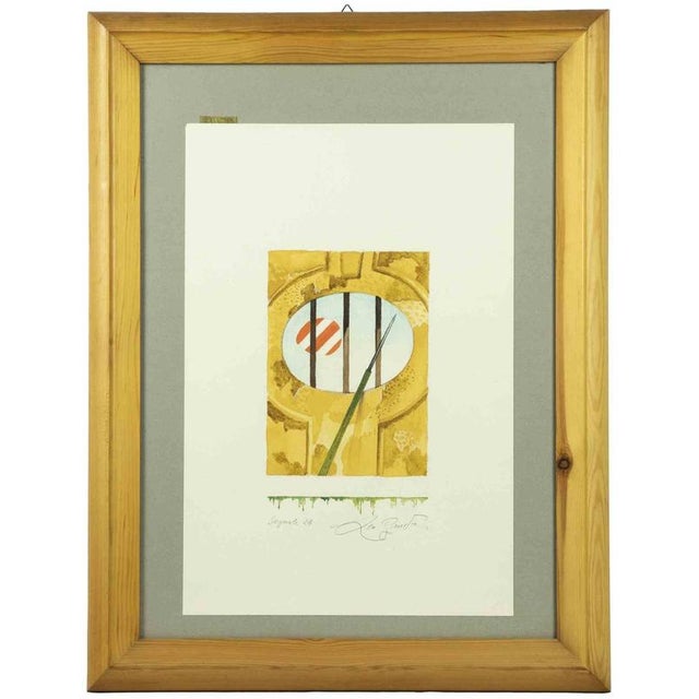 Modern Leo Guida, Signal 24, 1970s, Watercolor, Framed For Sale - Image 3 of 4