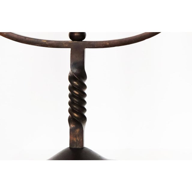 French Brown Wrought Iron Candelabras by Charles Piguet, 20th Century, Set of 2 For Sale - Image 4 of 16
