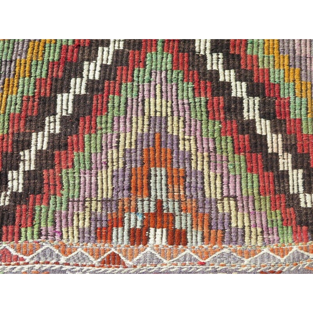 Timeless Handmade Embroidered Nomadic Kilim - 80"x135" For Sale - Image 9 of 12