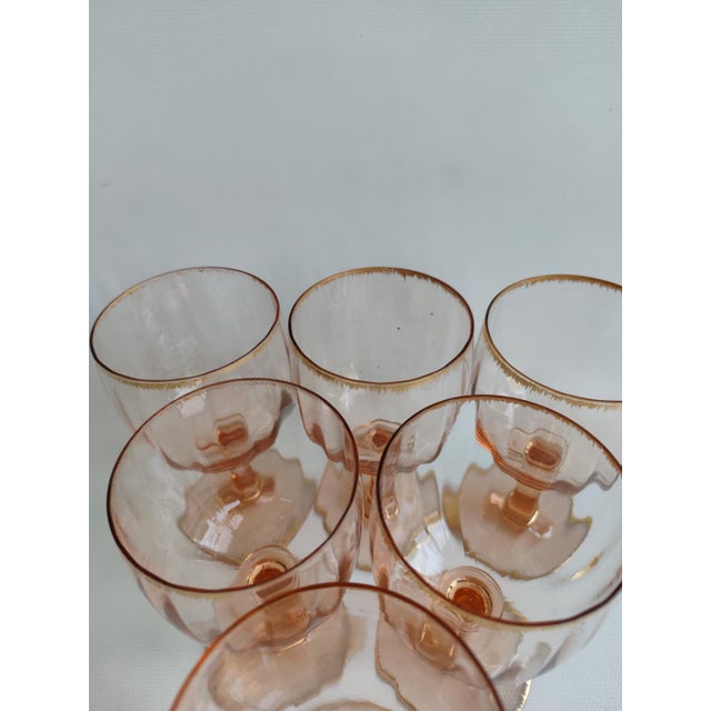 Large Crystal Glasses with Gold Rims from Daum, 1930s, Set of 6 For Sale - Image 4 of 8