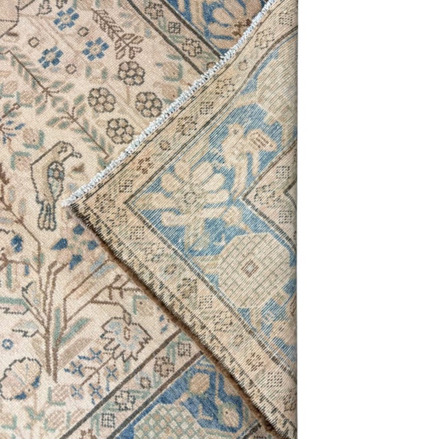 Early 20th Century Antique Malayer Rug 4x6 | Delicate Floral Garden With Birds For Sale - Image 5 of 5