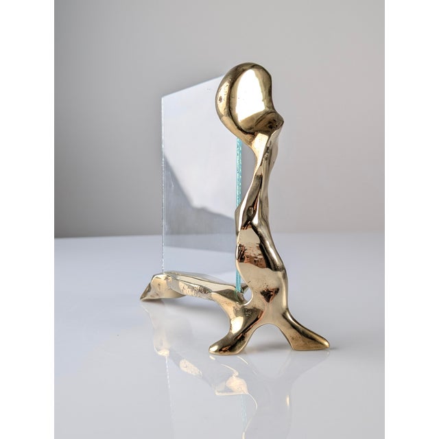 This sculptural photo frame was created by David Marshall in Spain in the 1970s. Cast in solid brass with a polished...