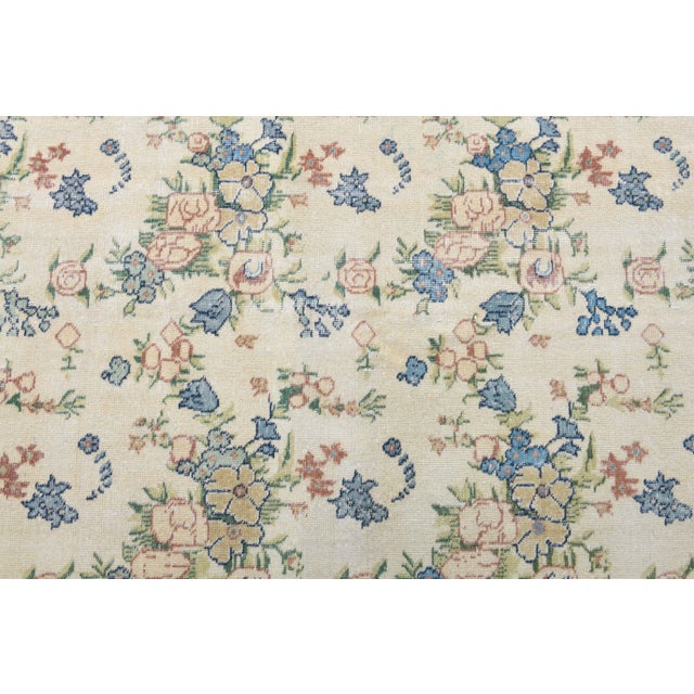 Textile Vintage Turkish Oushak Handmade Wool Cotton Beige Area Rug For Sale - Image 7 of 11