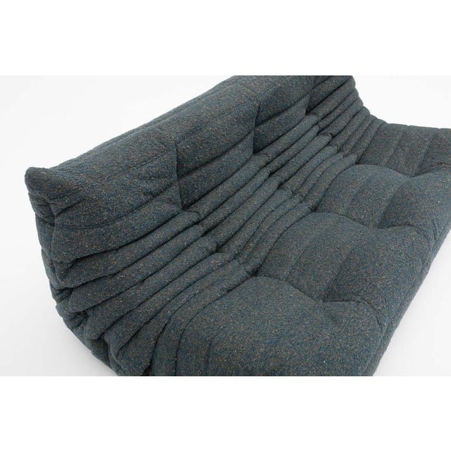 Green Togo Three-Seater Sofa in Green Bouclet by Michel Ducaroy for Ligne Roset For Sale - Image 8 of 17
