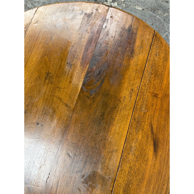 Antique French Drop Leaf Round Farm Table For Sale - Image 12 of 12