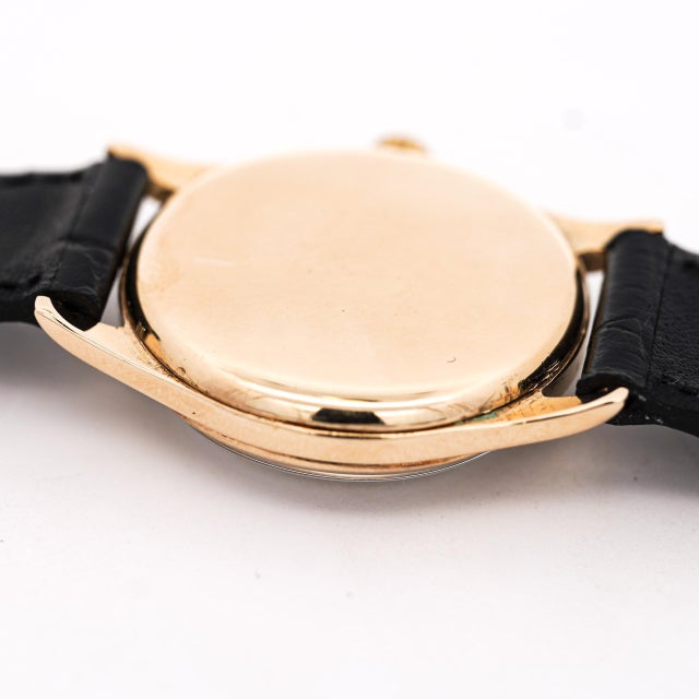 Rolex Vintage Rolex Precision 12325 Gold Manual Wind Sub Dial on Leather Watch For Sale - Image 4 of 10