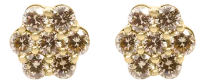 14K Yellow Gold 1.0 Cttw Diamond Floral Stud Earrings (J-K Color, VS2-SI1 Clarity)