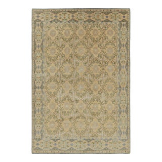 Rug & Kilim’s Spanish Style Rug in Gold With Floral Patterns “Alcaraz” For Sale