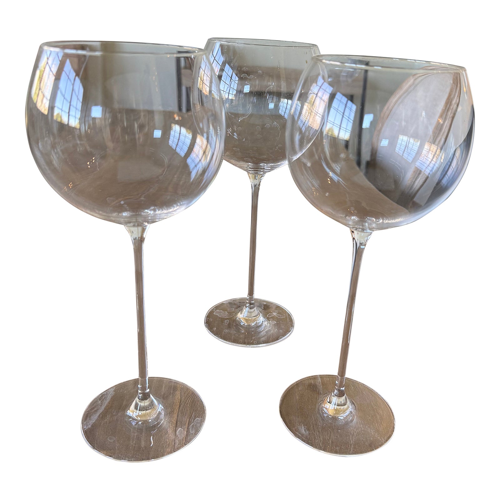 Crate and Barrel Camille Long Stem Wine Glasses Set of 3 Chairish