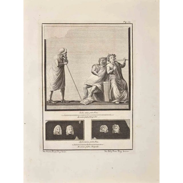 Ancient roman scene from the series "antiquities of herculaneum", is an original etching on paper realized by nicola billy...