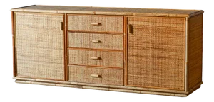 Large Sideboard in Rush and Wicker, 1980