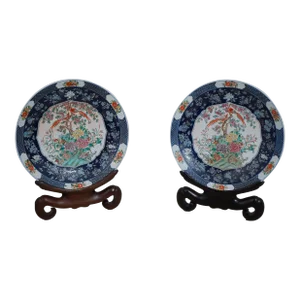 Pair Early 20th Century Chinese Large Charger Bowls