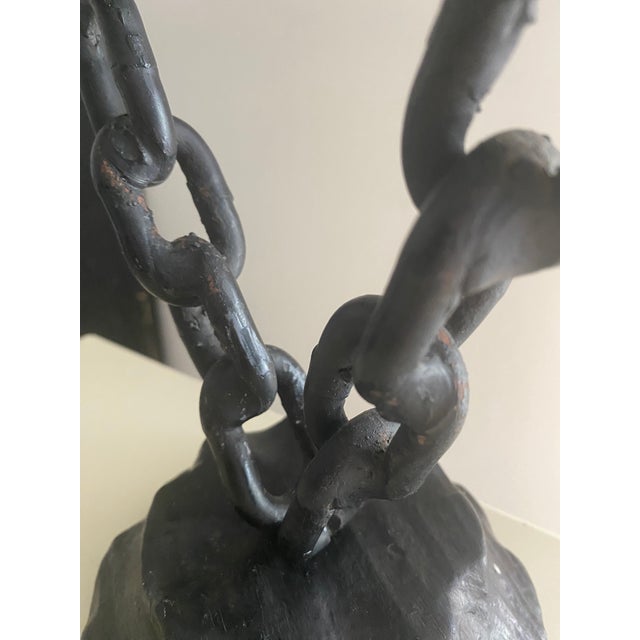 Wood 1950s Mid-Century Brutalist Chain Candelabra Candle Holder For Sale - Image 7 of 10
