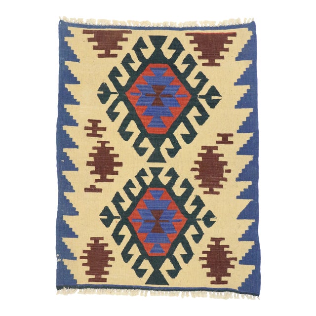 Vintage Persian Shiraz Kilim Rug - 02'02 X 03'07 For Sale